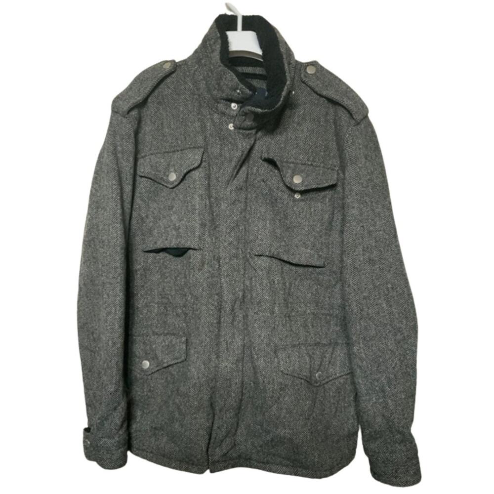 Nautica Jeans Co Four Pocket Gray Wool Blend Jacket Men’s Size Large USED